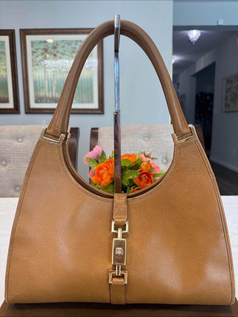 Authentic Gucci Jackie Leather Shoulder Bag with Gold-Tone Hardware - Picture 3 of 17